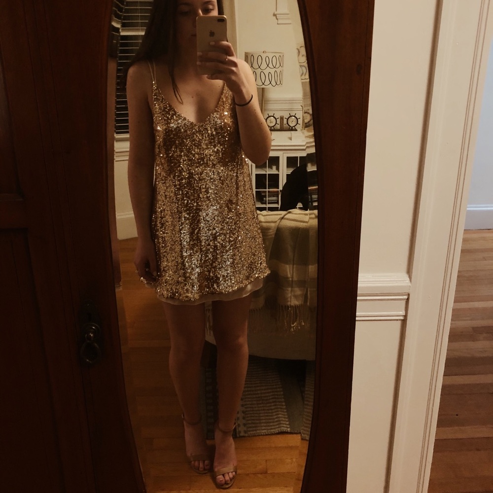 Gold sequin dress
